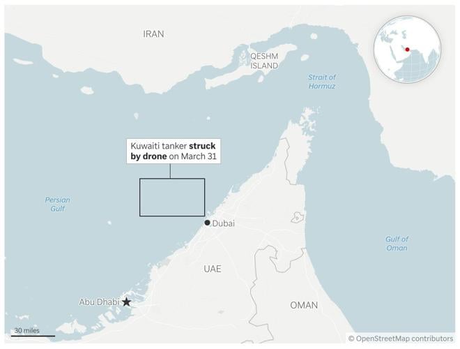 The Latest: Iran strikes a fully loaded oil tanker off Dubai coast as gas reaches $4 a gallon in US