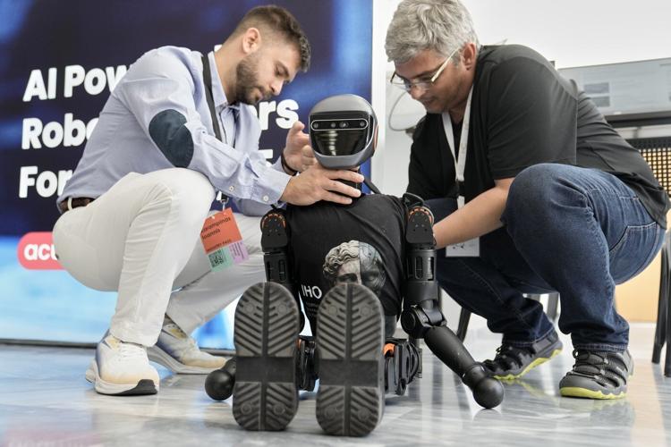 Humanoid robots showcase skills at Ancient Olympia. But they're on a long road to catch up to AI