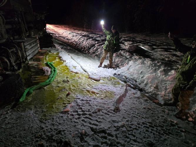 Cleanup underway after military fuel truck overturns on N.W.T. highway