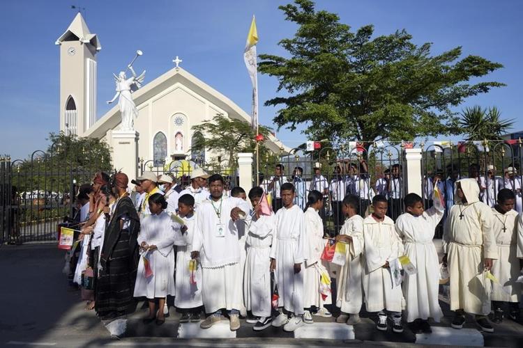East Timorese flock to seaside park for Pope Francis' Mass at site of John Paul II's historic visit
