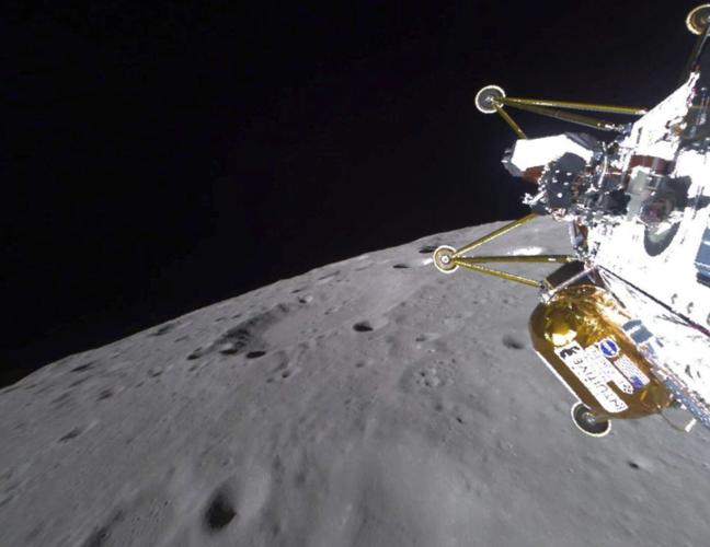 Private lunar lander is declared dead after landing sideways in a crater near the moon's south pole
