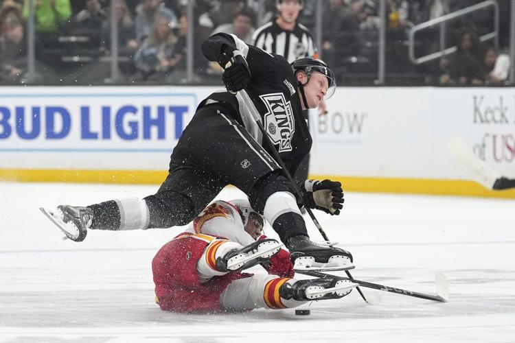 Parekh, Morton score in NHL debuts, and the Flames beat the playoff-bound Kings 5-1