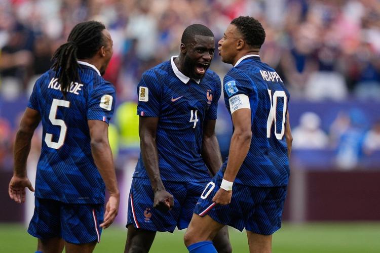 Kylian Mbappé of France scores his 15th World Cup goal, tying for 3rd most in history
