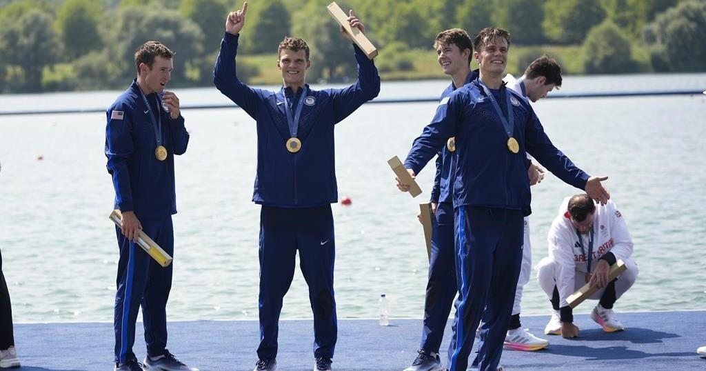 US wins its first rowing Olympic gold medal in the men’s four class ...