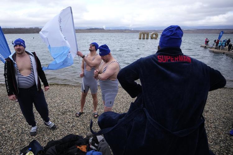 Cold-water swimmers in the Czech Republic set a new world record for the largest polar bear dip