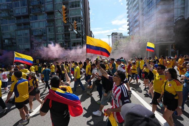 Colombia fans swamp Vancouver for city's last hurrah at World Cup