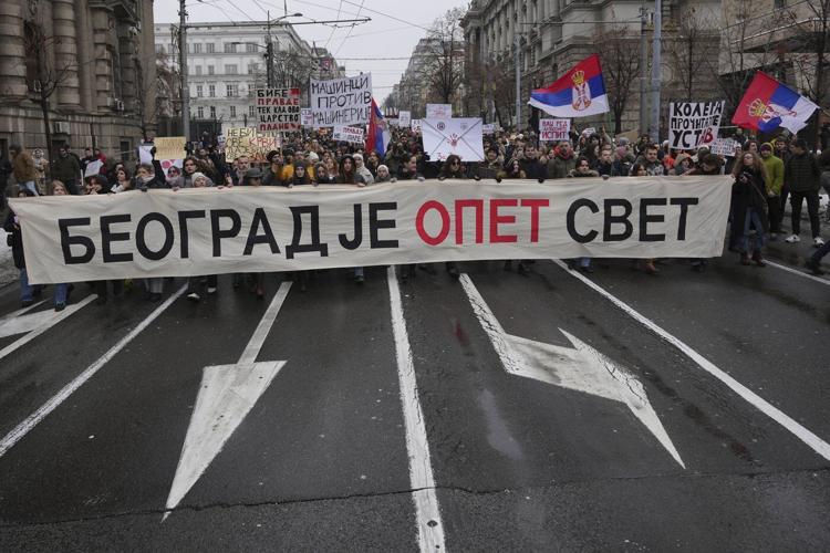 Striking students in Serbia tell chief prosecutor to 'fight for law and justice'