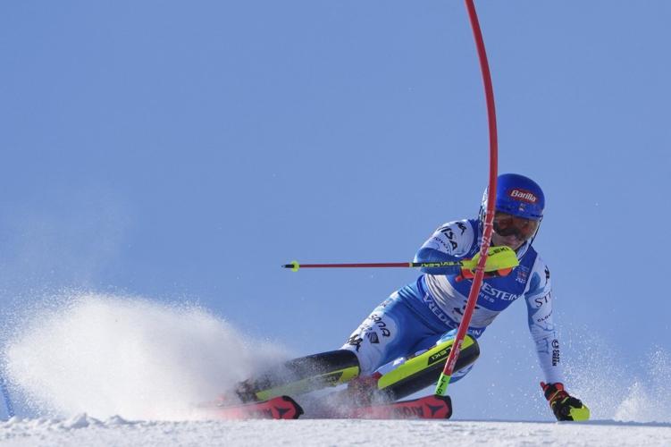 Swiss skier Camille Rast wins the women's slalom at the Alpine skiing world championships