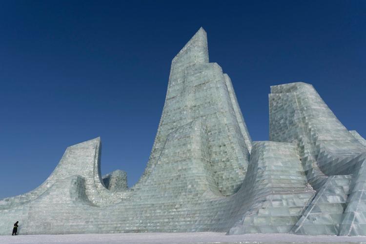 An annual ode to ice is carved in frozen northern China