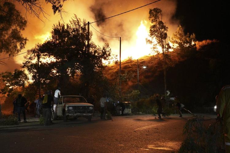 More evacuation orders issued as firefighters battle major wildfire on the Greek island of Chios