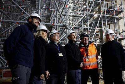 France's Macron tours Notre Dame Cathedral reconstruction