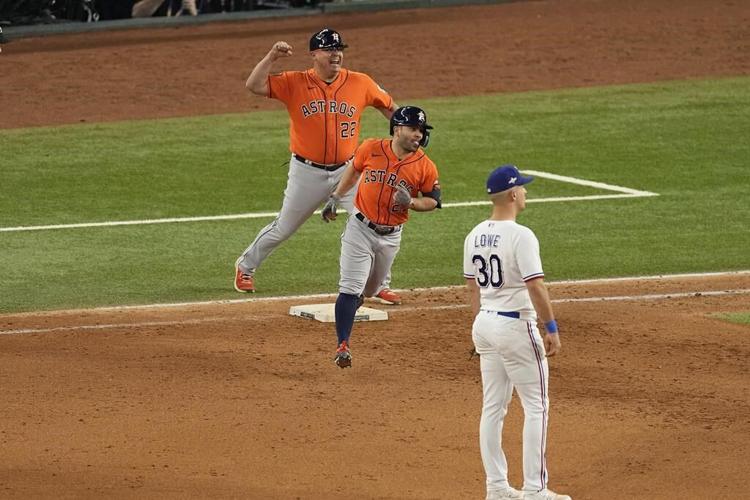 Altuve hits go-ahead homer in 9th, Astros take 3-2 lead over Rangers in ALCS after benches clear