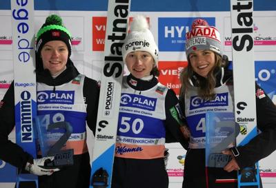 Strate soars to World Cup ski jumping bronze