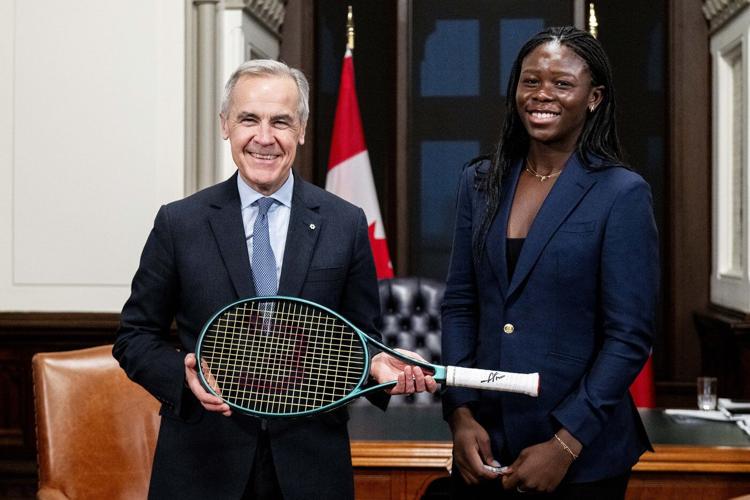 Prime Minister Carney hosts ɫtv tennis star Mboko on Parliament Hill