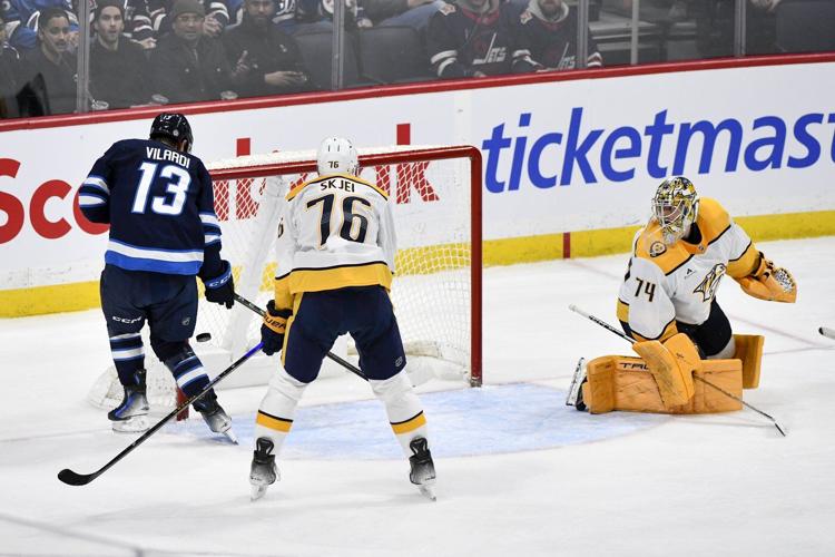 Vilardi, Hellebuyck lift Jets to 3-0 win over Predators