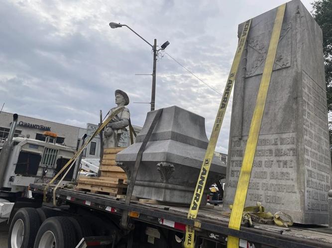 A Mississippi Confederate monument covered for 4 years is moved