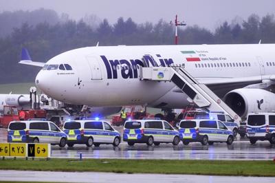Flights at Hamburg Airport in Germany suspended after a threat against a plane from Iran