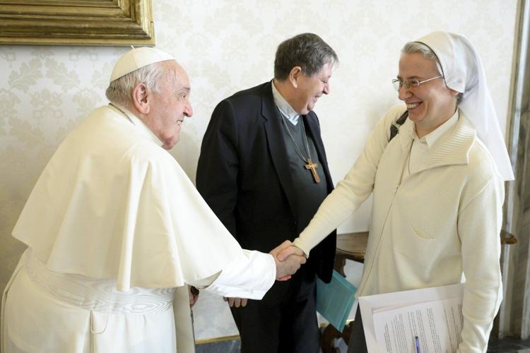 Pope Francis has named the first woman to head a major Vatican office, choosing an Italian nun