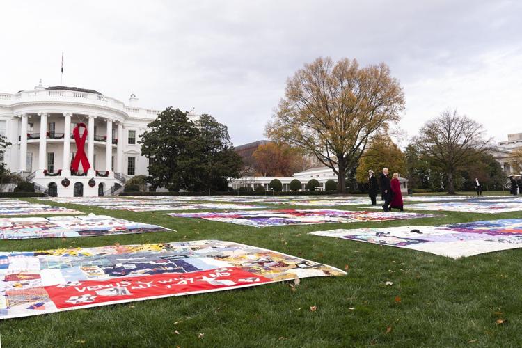 Biden displays AIDS Memorial Quilt at White House to observe World AIDS Day