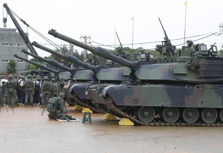 Taiwan's president watches live-fire drills with new US-made tanks