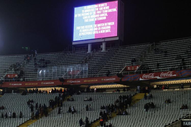 Barcelona's Spanish league game is postponed after death of team doctor