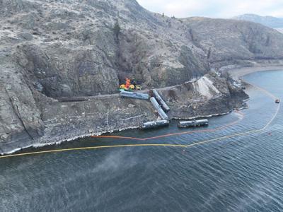 Nearly 13,000 litres of aviation fuel spilled beside B.C. lake after derailment