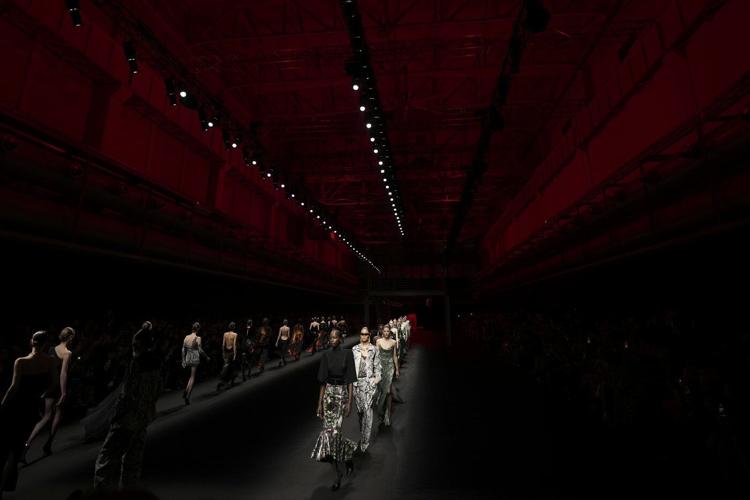 Roberto Cavalli ignites Milan runway with fiery creations inspired by ancient Pompeii