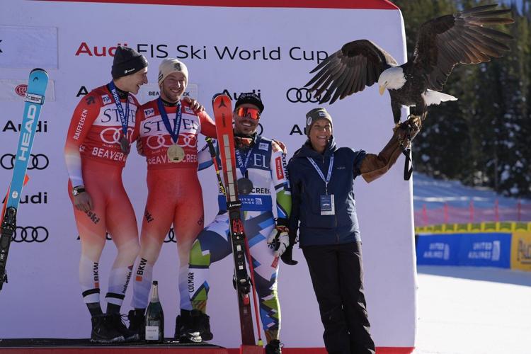 Murisier claims 1st World Cup win by taking men's downhill, Canada's Crawford fourth