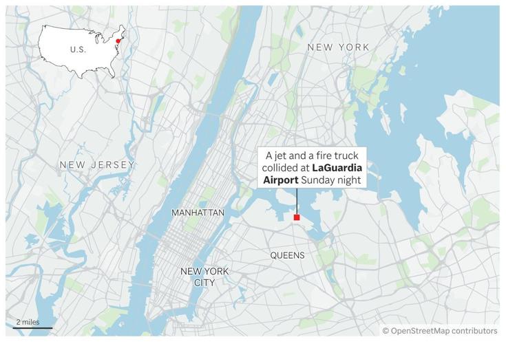 Jet collides with fire truck at New York's LaGuardia Airport. 2 pilots killed