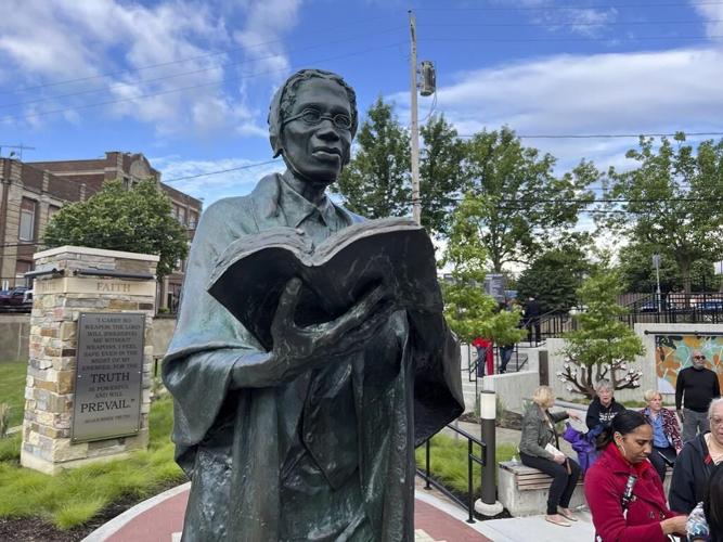 Statue unveiled at the site where Sojourner Truth gave her 1851 'Ain't I a Woman?' speech