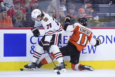Michkov scores in overtime, Flyers rally to beat Blackhawks 3-2