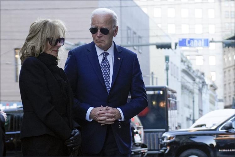 Biden meets with victims' families in New Orleans, attends prayer service and visits memorial