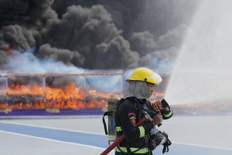 Myanmar torches $600 million in seized heroin, meth and other drugs