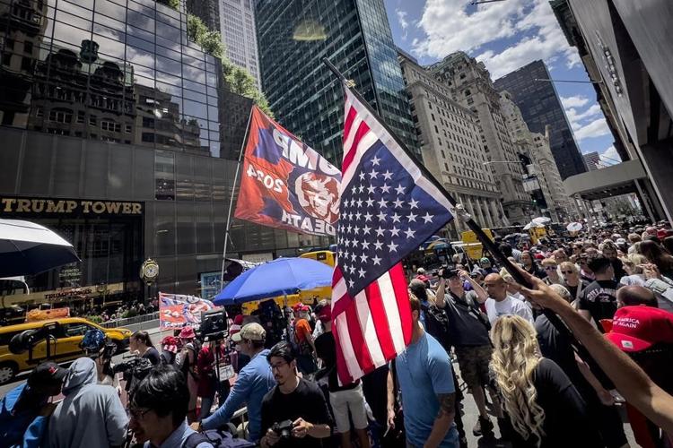 Upside-down American flag reappears as a right-wing protest symbol after Trump's guilty verdict
