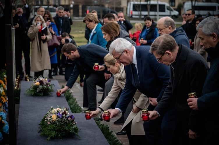European diplomats steer attention to Ukraine with visit on Russian atrocities anniversary