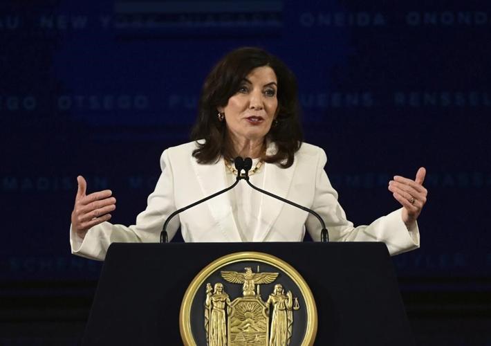 Democrat Kathy Hochul sworn in as elected New York governor
