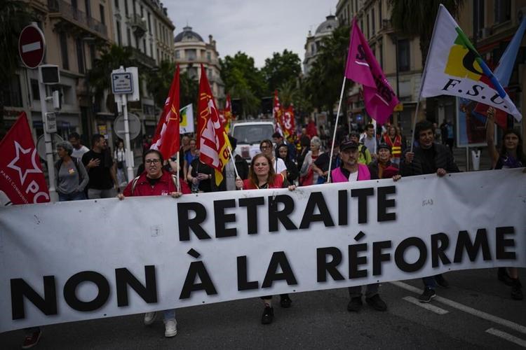 France pension protest held on outskirts of Cannes Film Festival