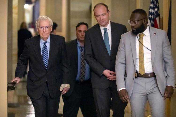 McConnell falls and sprains wrist after GOP luncheon, colleague says he is 'fine'