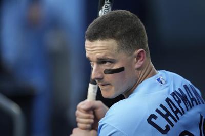Jays third baseman Chapman out against Cubs with finger inflammation