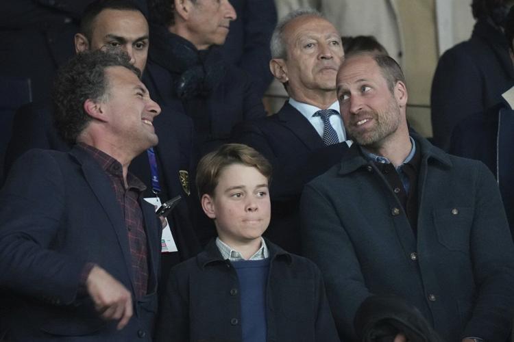 Royal hugs as Prince William watches his beloved Aston Villa play in Paris