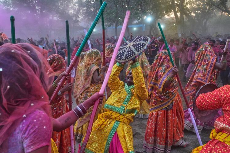 Photos of revelers celebrating Holi, the Hindu festival of colors, in India's Mathura