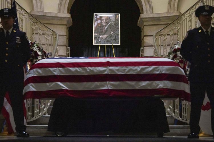 Mourners pay respects to late US Rep. Charles Rangel as his body lies in state at New York City Hall