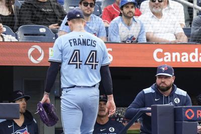 Starter Bowden Francis records only five outs as Phillies dump Blue Jays 8-3