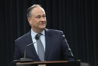 Second gentleman Douglas Emhoff speaks to basketball clinic, meets All-Stars, takes in HBCU game