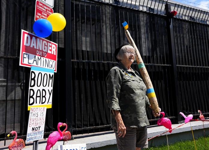 Russian embassy protesters keep daily picket, 4.5 years into Ukraine invasion