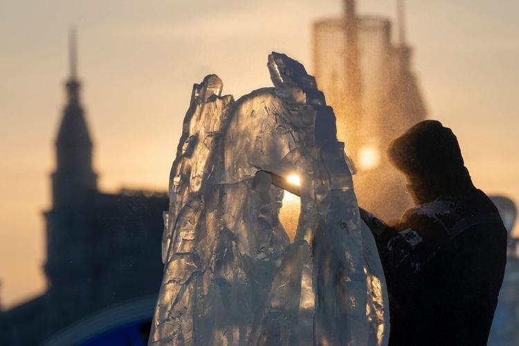 An annual ode to ice is carved in frozen northern China