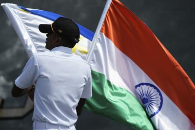 India and the Philippines stage joint sail and naval drill in the disputed South China Sea