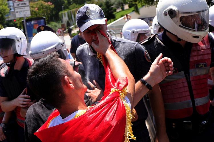 Albanian police use tear gas and pepper spray as Tirana protest turns violent