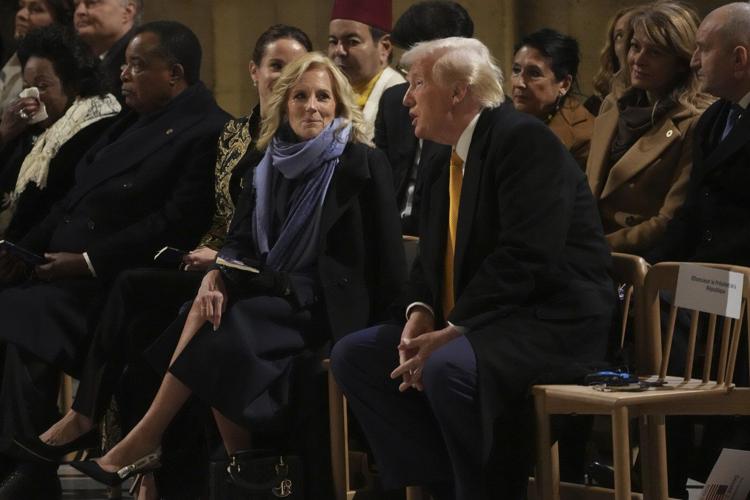 Trump is welcomed by Macron to Paris with presidential pomp and joined by Zelenskyy for their talks