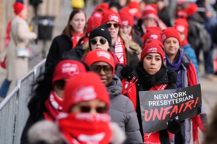 NYC nurses reach a deal to end a strike at 2 major hospitals while walkout continues at another